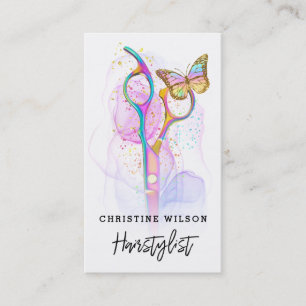 Tarjeta De Visita tijeras de peluquería mariposa