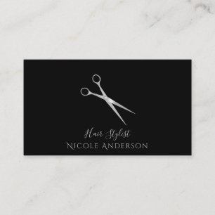 Tarjeta De Visita Tijeras de peluquería Silver Salon Chic en cualqui