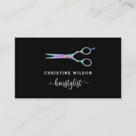 Tarjeta De Visita tijeras de peluquero en negro