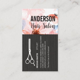Tarjeta De Visita Tijeras de peluquero Flores
