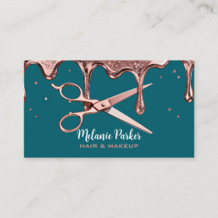 Tarjeta De Visita Tijeras de peluquero Peluquera Gotear Rosa 