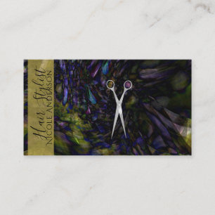Tarjeta De Visita Tijeras de plata abstractas de color vidrio estili