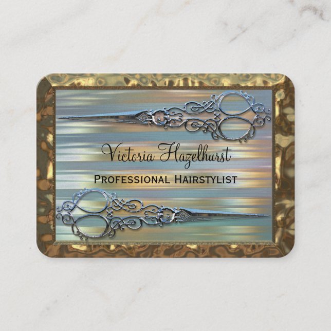 Tarjeta De Visita Tijeras dobles de Wythcoiffer profesionales (Anverso)