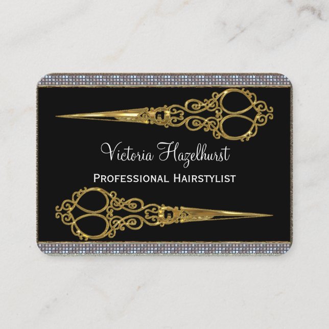 Tarjeta De Visita Tijeras dobles reales de Château profesionales (Anverso)