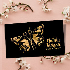 Tarjeta De Visita Tijeras doradas y estilo mariposa