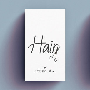 Tarjeta De Visita Tijeras Elegantes Simples de Pelo Peluquero Negro 