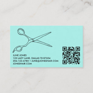 Tarjeta De Visita Tijeras estilistas de pelo Moda Barber QR