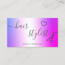 Tarjeta De Visita Tijeras metálicas estilíndricas púrpura modernas