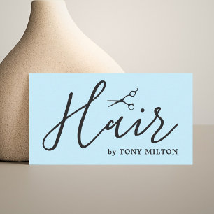 Tarjeta De Visita Tijeras negras azules elegantes modernas Salón de