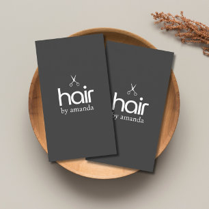 Tarjeta De Visita Tijeras Negras Elegantes Minimalistas Pelo Grueso