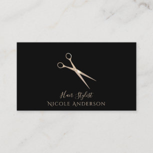 Tarjeta De Visita Tijeras para peluquero de salón Rose Gold de cualq