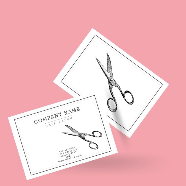 Tarjeta De Visita Tijeras Retro Elegantes - Salón De Pelo Minimal (Subido por el creador)