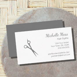 Tarjeta De Visita Tijeras simples de moda estilo peinado