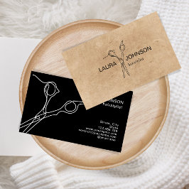 Tarjeta De Visita Tijeras simples Minimalistas modernas de estilo pe