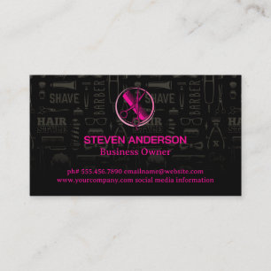 Tarjeta De Visita Tijeras y logotipo de peine   Barber