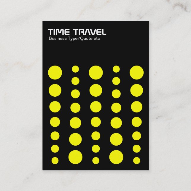 Tarjeta De Visita Time Travel v1.2 - Amarillo en negro (Anverso)