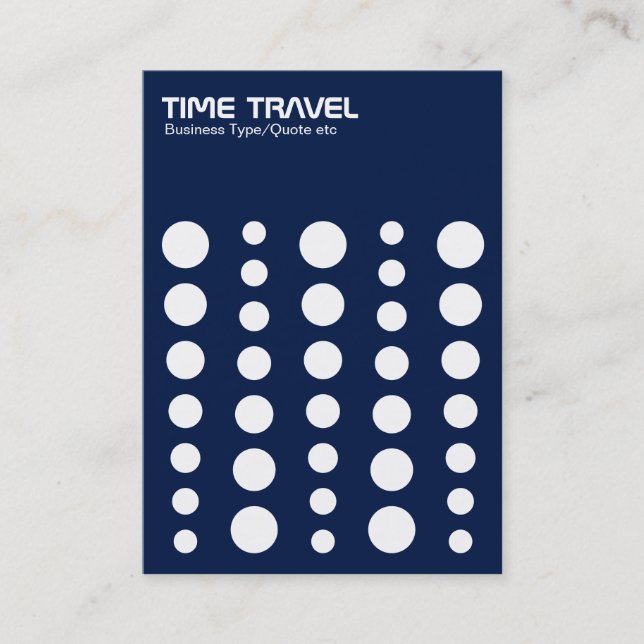 Tarjeta De Visita Time Travel v1.2 - Blanco sobre azul oscuro 001744 (Anverso)