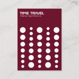 Tarjeta De Visita Time Travel v1.2 - Blanco sobre rojo oscuro 65001d
