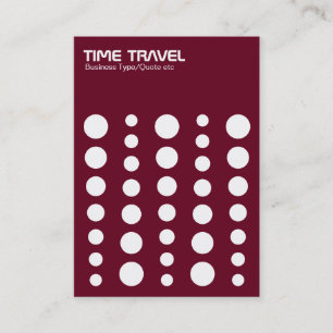 Tarjeta De Visita Time Travel v1.2 - Blanco sobre rojo oscuro 65001d
