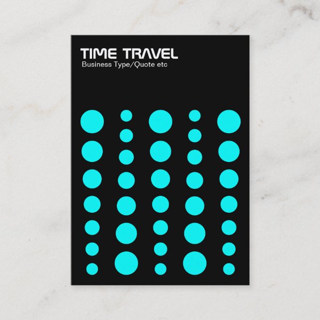 Tarjeta De Visita Time Travel v1.2 - Cian en negro (Anverso)