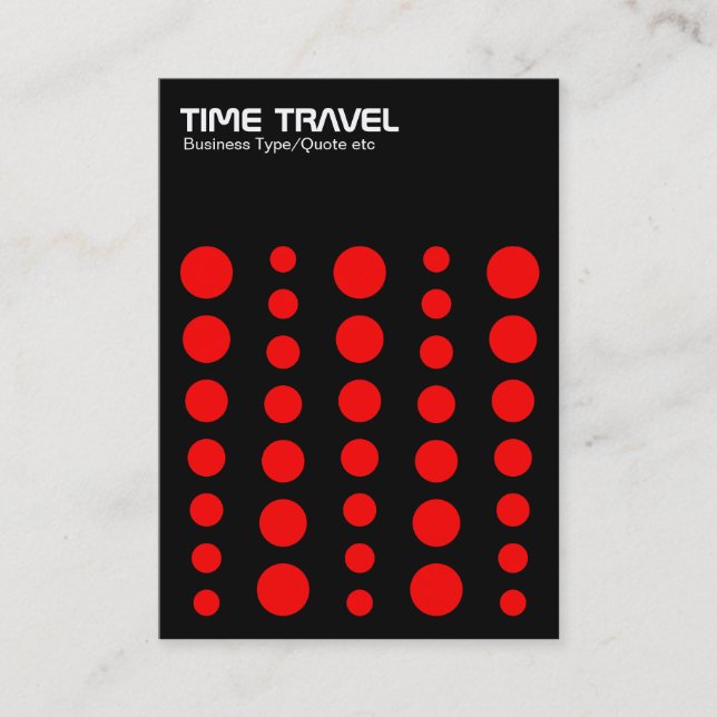 Tarjeta De Visita Time Travel v1.2 - Rojo en negro (Anverso)