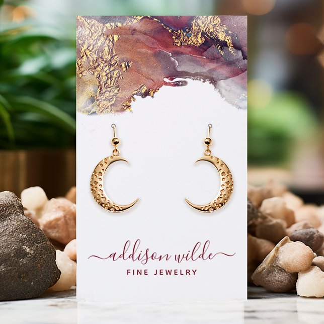 Tarjeta De Visita Tinta acuarela líquida dorada púrpura para exhibic (Subido por el creador)