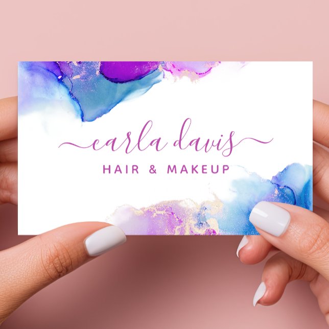 Tarjeta De Visita Tinta azul morada de alcohol (Subido por el creador)