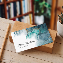 Tarjeta De Visita Tinta elegante de alcohol con elementos purpurinas