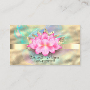 Tarjeta De Visita Tinta holográfica profesional, dorado, loto