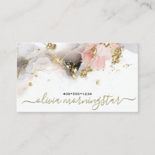 Tarjeta De Visita Tinta Líquida de Alcohol Elegant Blush Ultra