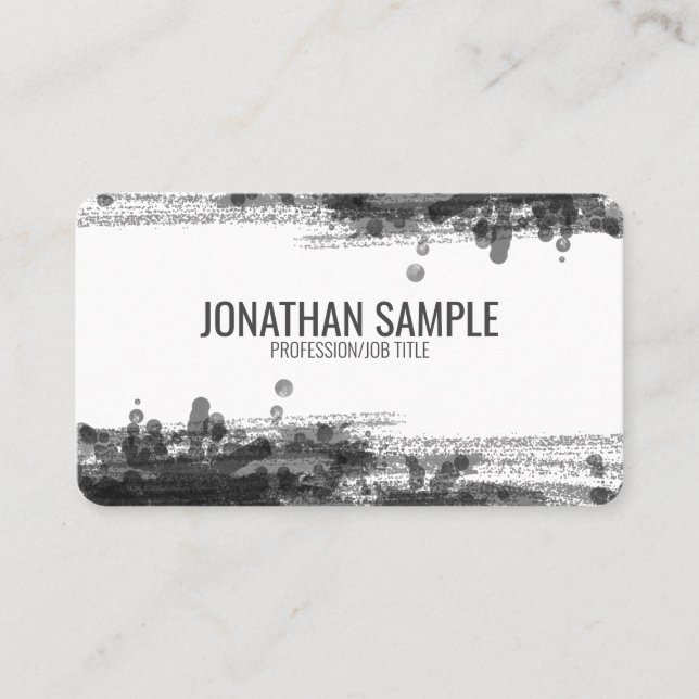 Tarjeta De Visita Tinta negra | Resumen de acuarela negra (Anverso)