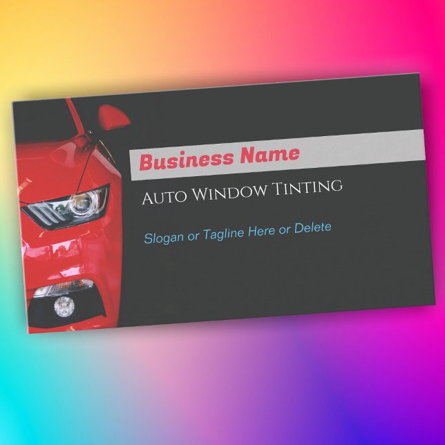 Tarjeta De Visita Tintado automático de ventanas, coche deportivo ro (Subido por el creador)
