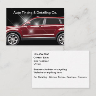 Tarjeta De Visita Tinte de ventanas automotriz genial y detalles