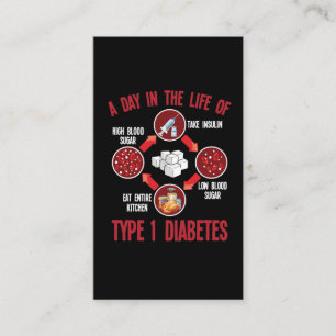 Tarjeta De Visita Tipo 1 Apoyo a la Diabetes T1D Sensibilización so