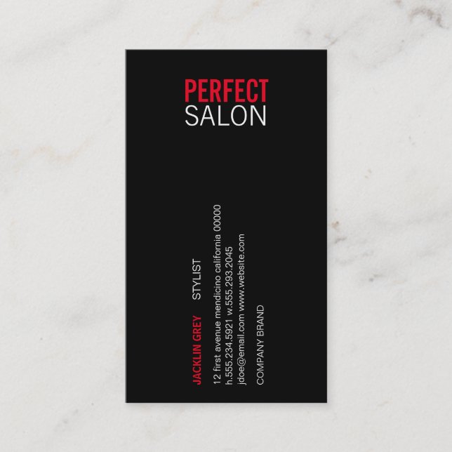 Tarjeta De Visita Tipo centrado (rojo) (Anverso)