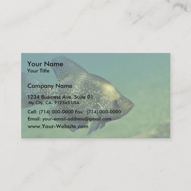 Tarjeta De Visita Tipo de pez negro (Anverso)