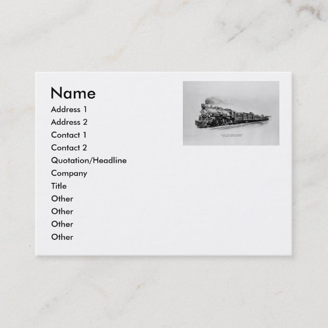 Tarjeta De Visita Tipo pacífico locomotora en ferrocarril del (Anverso)