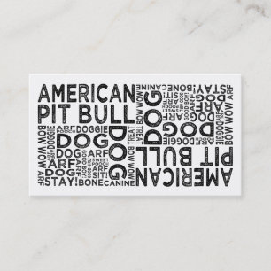 Tarjeta De Visita Tipografía americana del pitbull