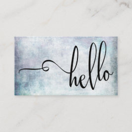 Tarjeta De Visita Tipografía Bonita de Hola sobre Textura Grunge Pas