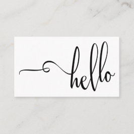Tarjeta De Visita Tipografía Bonita de Negro sobre Blanco Hola