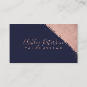 Tarjeta De Visita Tipografía color de rosa del maquillaje del pelo