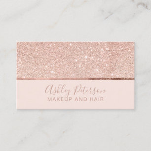 Tarjeta De Visita Tipografía color de rosa del maquillaje del pelo