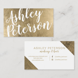 Tarjeta De Visita Tipografía conocida del maquillaje del pelo blanco