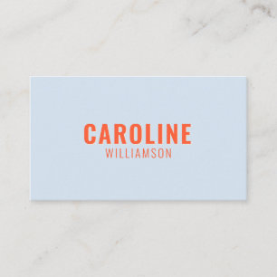 Tarjeta De Visita Tipografía Creativa Moderna Retro Azul y Naranja