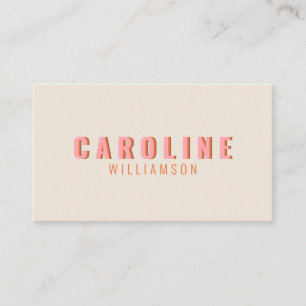 Tarjeta De Visita Tipografía Creativa Moderna Retro Rosa y Naranja