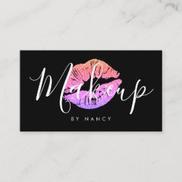 Tarjeta De Visita Tipografía de artistas de maquillaje Litros Purpur