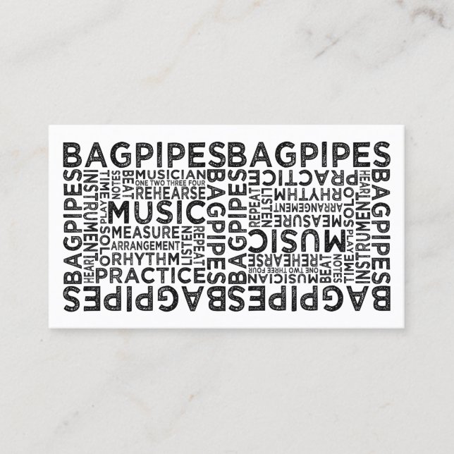 Tarjeta De Visita Tipografía de Bagpipes (Anverso)