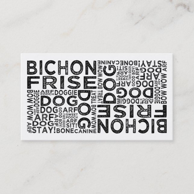 Tarjeta De Visita Tipografía de Bichon Frise (Anverso)