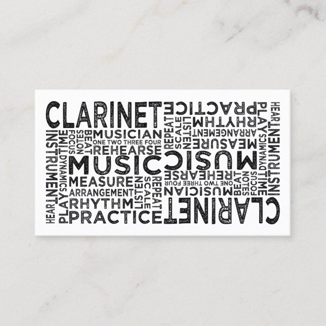 Tarjeta De Visita Tipografía de Clarinet (Anverso)
