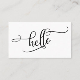Tarjeta De Visita Tipografía de guión elaborada en negro y blanco Ho